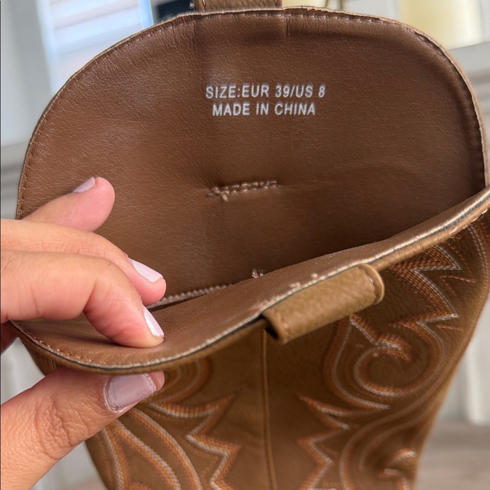 Brown Woman Western Cowboy Boots Sz 8 - Picture 7 of 8